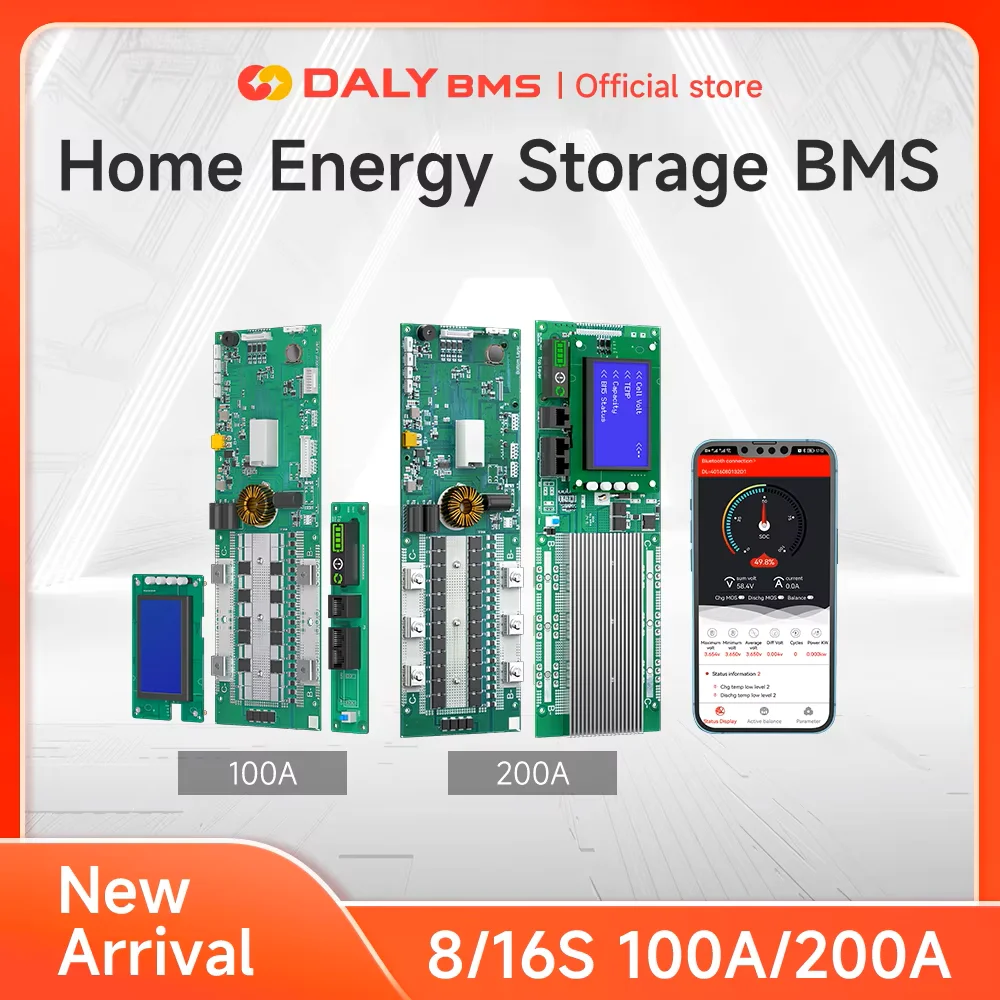 DALY BMS Smart BMS LiFePo4 8S 16S Batterie BMS Haushalts-Energiewechselrichter DEYE 100A 200A