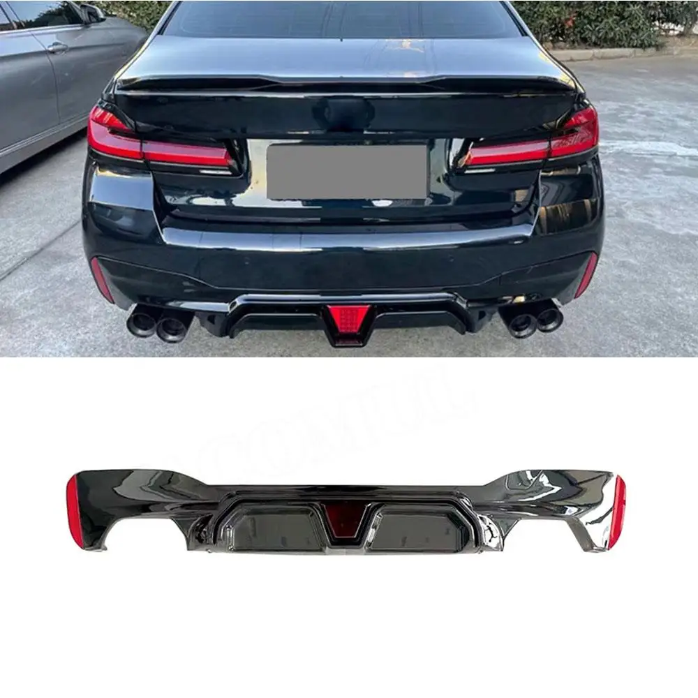 

VACOMUL ABS Carbon Look Rear Bumper Diffuser Lip For BMW 5 Series G30 G38 Sedan 2017-2019 Rear Guard Splitter Spoiler
