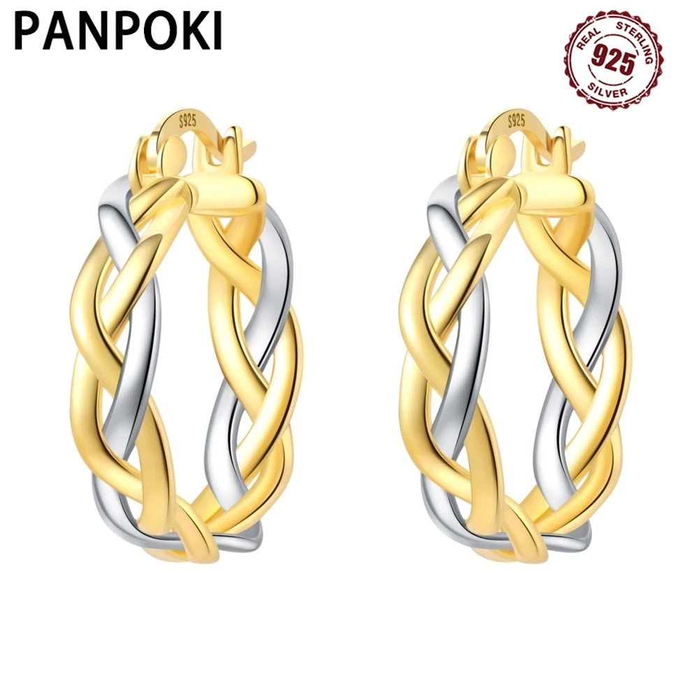 

925 Sterling Silver Simple Mixing Colors Daily Earrings Jewelry Versatile Hoop Earrings For Women Jewelry Party Fine Gifts