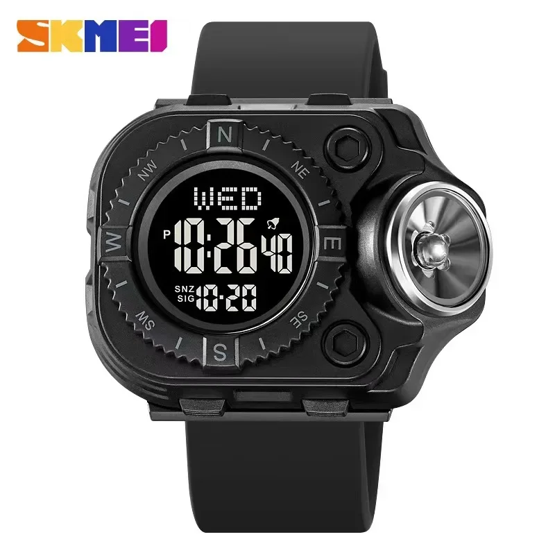 

SKMEI Men Back Light Display Digital Wristwatch Waterproof Alarm Stopwatch Clock Creative LED Flashlight Countdown Sport Watches