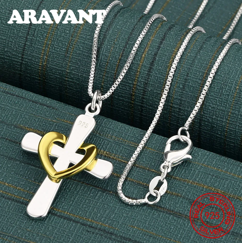 

925 Sterling Silver Polished Cross Pendant Necklace For Women, Vintage Style, Personalized Accessory, Gift, Jewelry