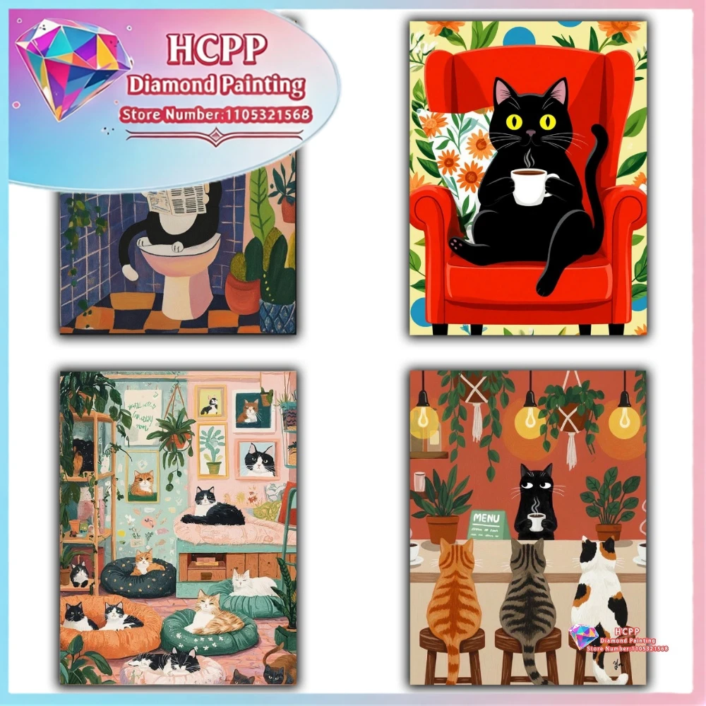 

Cartoon Cute Cat Diamond Painting Kit Square Round Diamonds 5D DIY Mosaic Cross Stitch Craft Exquisite Gift Crafts Home Decor