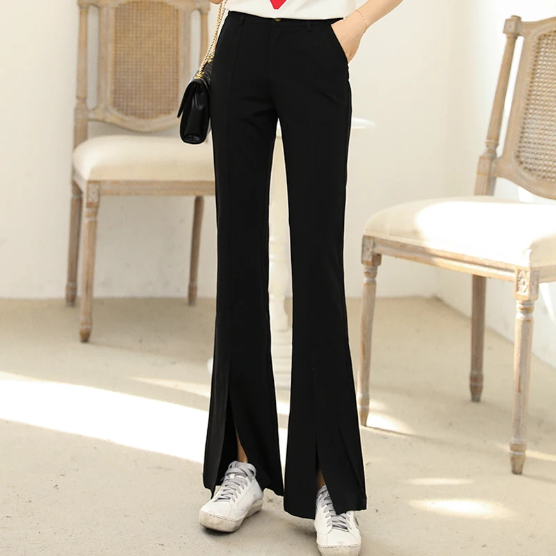High Waist Loose Wide Leg Pants Women's Bell Bottom Trousers Casual Straight Cut Draping Effect Summer New Style Korean Fashion