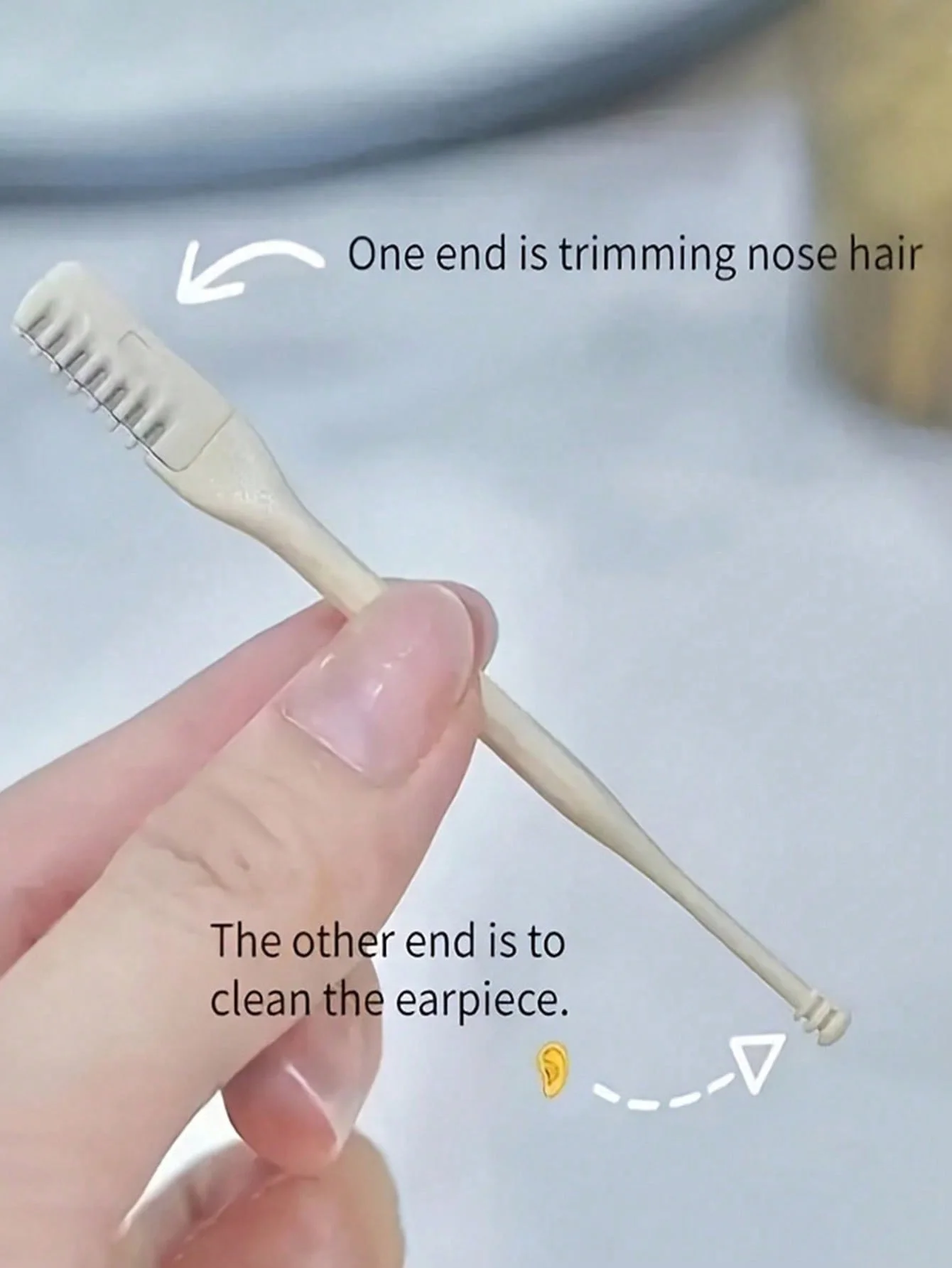 2pcs double-headed nose hair trimmer manual nose hair cleaner unisex image 5