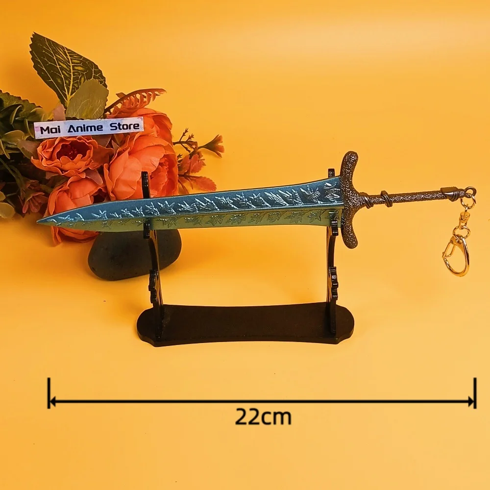 22cm Elden Katana Anime Stalowy Nóż Ninja Samurajski Szabla Realistyczny Rozmiar Metalowy Miecz Księżycowy Lodowy Greatsword Ranni Japońska Katana Zabawka Prezent
