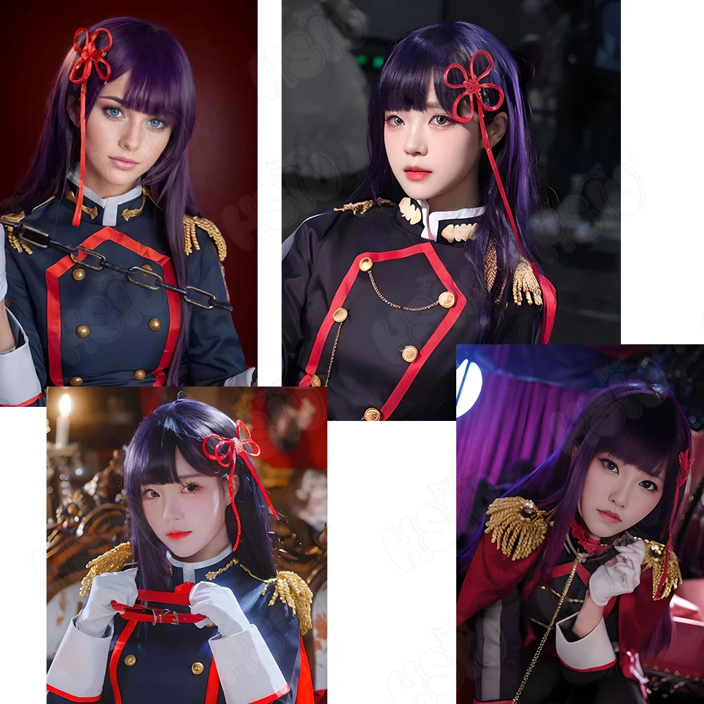 Yamashiro Ren Cosplay Wig HSIU 80cm black purple Long hair Synthetic Wig Anime Mato Seihei No Slave Yamashiro Ren Cosplay Wig