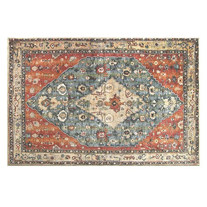 ONCE Distressed Entryway Rug Doormat Bohemian Faux Wool Floor Carpet for Indoor Front Entrance Kitchen Bathroom Number 5