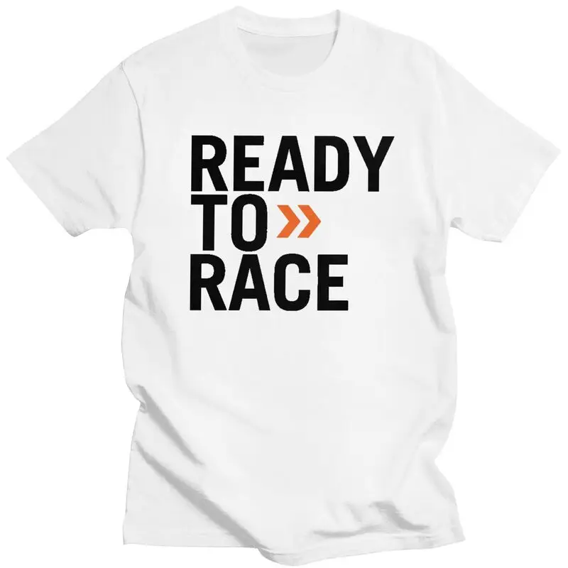 Custom Mens Black Ready To Race T Shirts Short-Sleeve Cotton Tshirt Novelty T-shirt Graphic Enduro Motocross Tee Fit Clothes