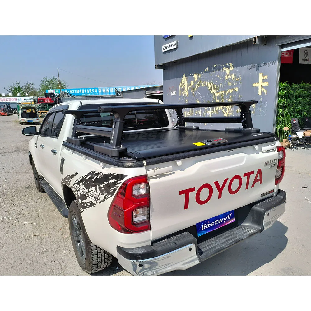 

Retractable Aluminum Tent Adjustable Height Storage Car Cargo Pickup Bed Truck Ladder Rack For 2015+Toyota Hilux/Revo