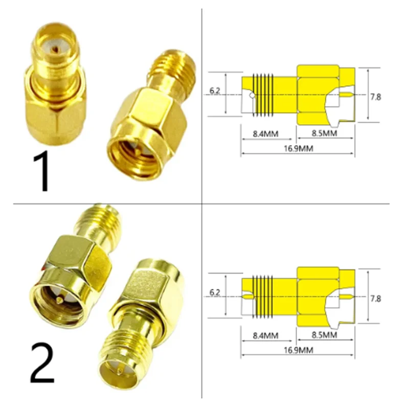 Spot 2PCS SMA male/female RF coaxial adapter DexMRtiC connector straight angle T-shaped separator