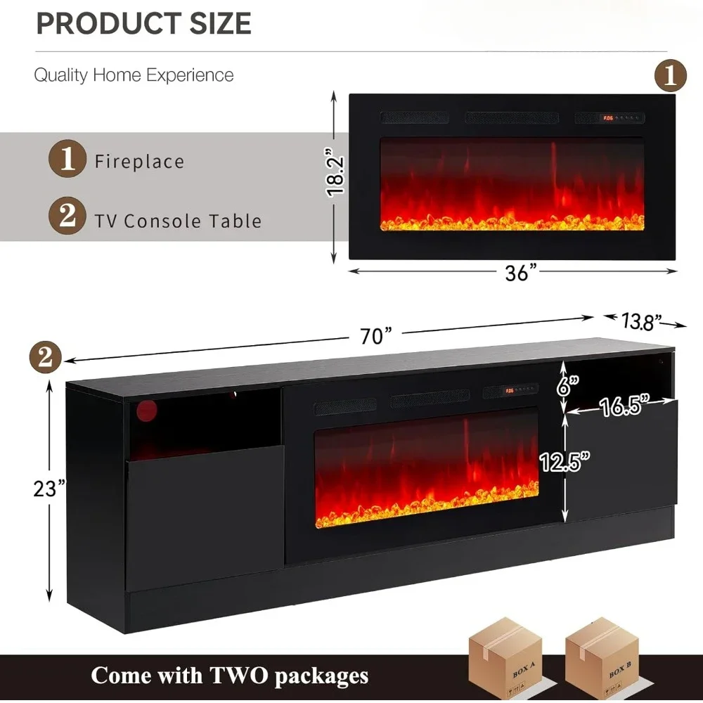 70 Inch TV Stand with 36