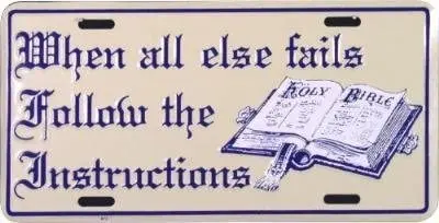 When All Else Fails Follow The Instructions Christian Religious Metal Sign 6x12