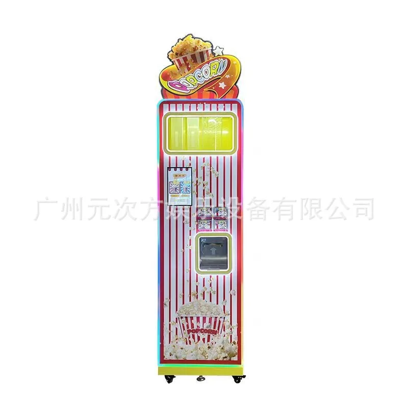 Automatic Popcorn Machine, Commercial Use for Parks Malls Cinemas, Scan Code Vending Machine, 6oz Kernels Capacity