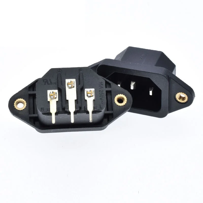 1PCS Power outlet product son tail C14 with ear metal thread 10 a / 250 v all the copper belt ear DB - 14