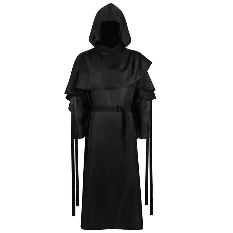 

HotPriest's Clothing Cosplay Costume White Black Colors Halloween Grim Reaper Costume Medieval Style Monk's Robe Set