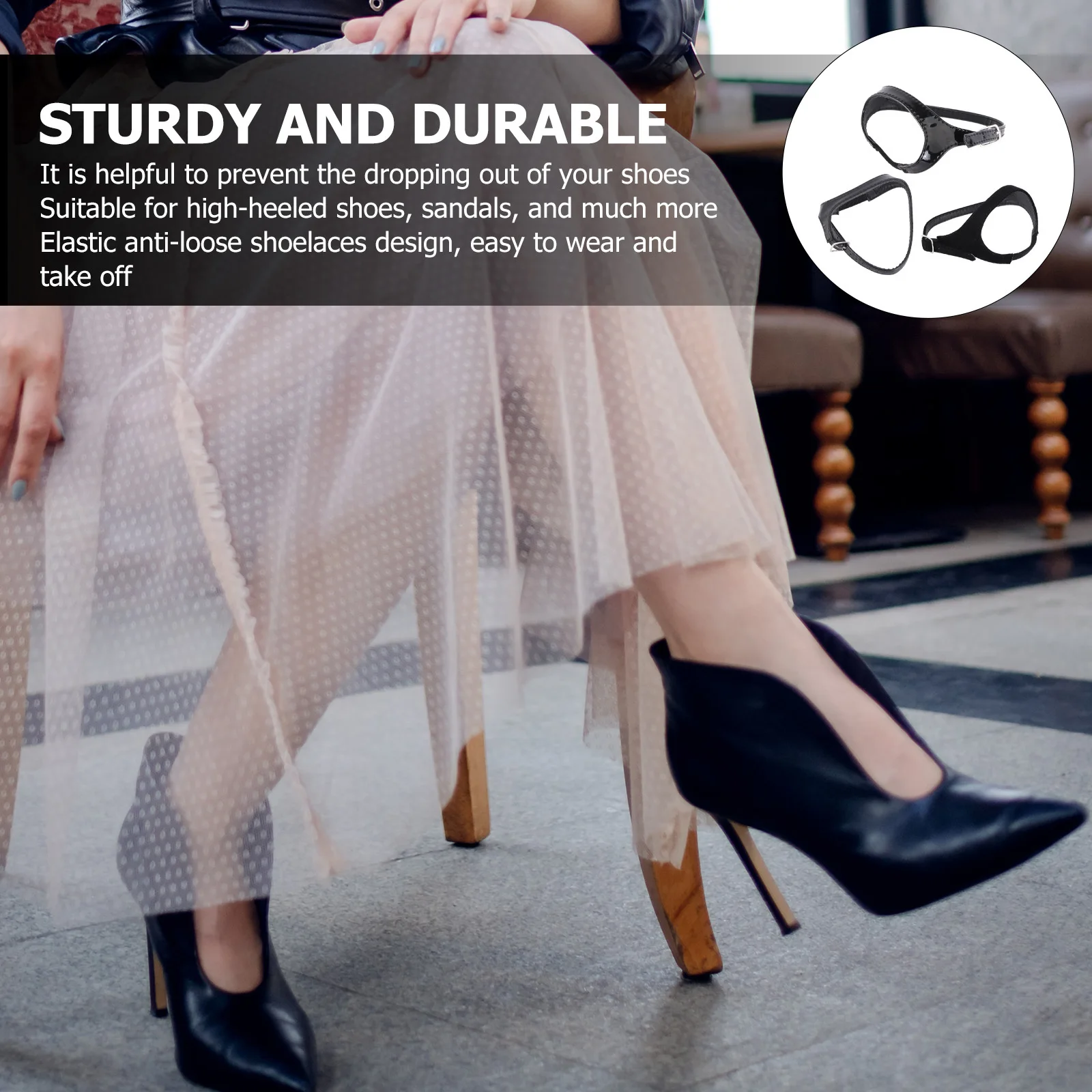 

3Pairs Elastic Anti-Loose Shoe Straps Detachable for High Heel Sandals Shoes Accessory Holding Straps Prevent Dropping Shoes