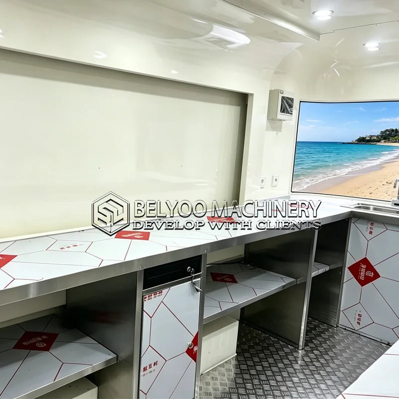 Belyoo Outdoor Food Truck Trailer Mobile Kitchen with Fully Equippment Pizza Coffee Cart Ice Cream Truck With Great Price view 6