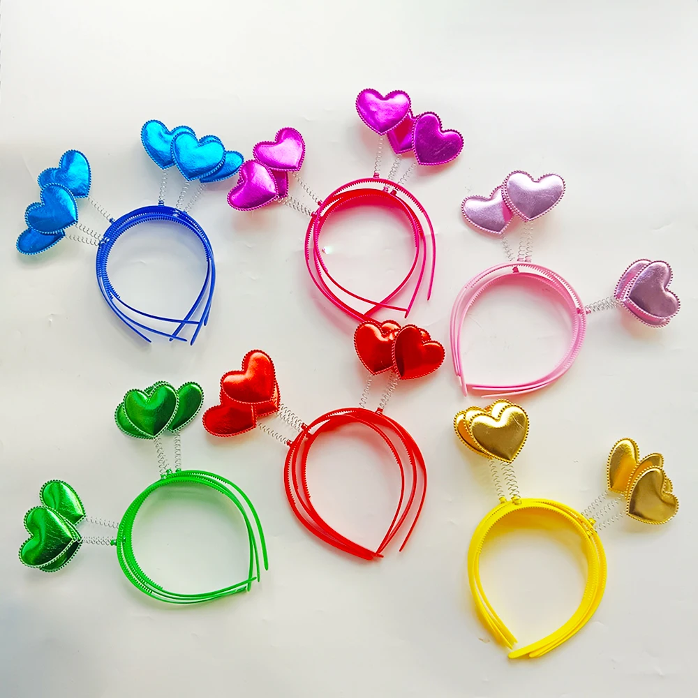 

3pcs PU Leather Colorful Love Heart Headband, Headdress for Birthdays, Anniversaries, Weddings, Dances, Receptions and Parties.