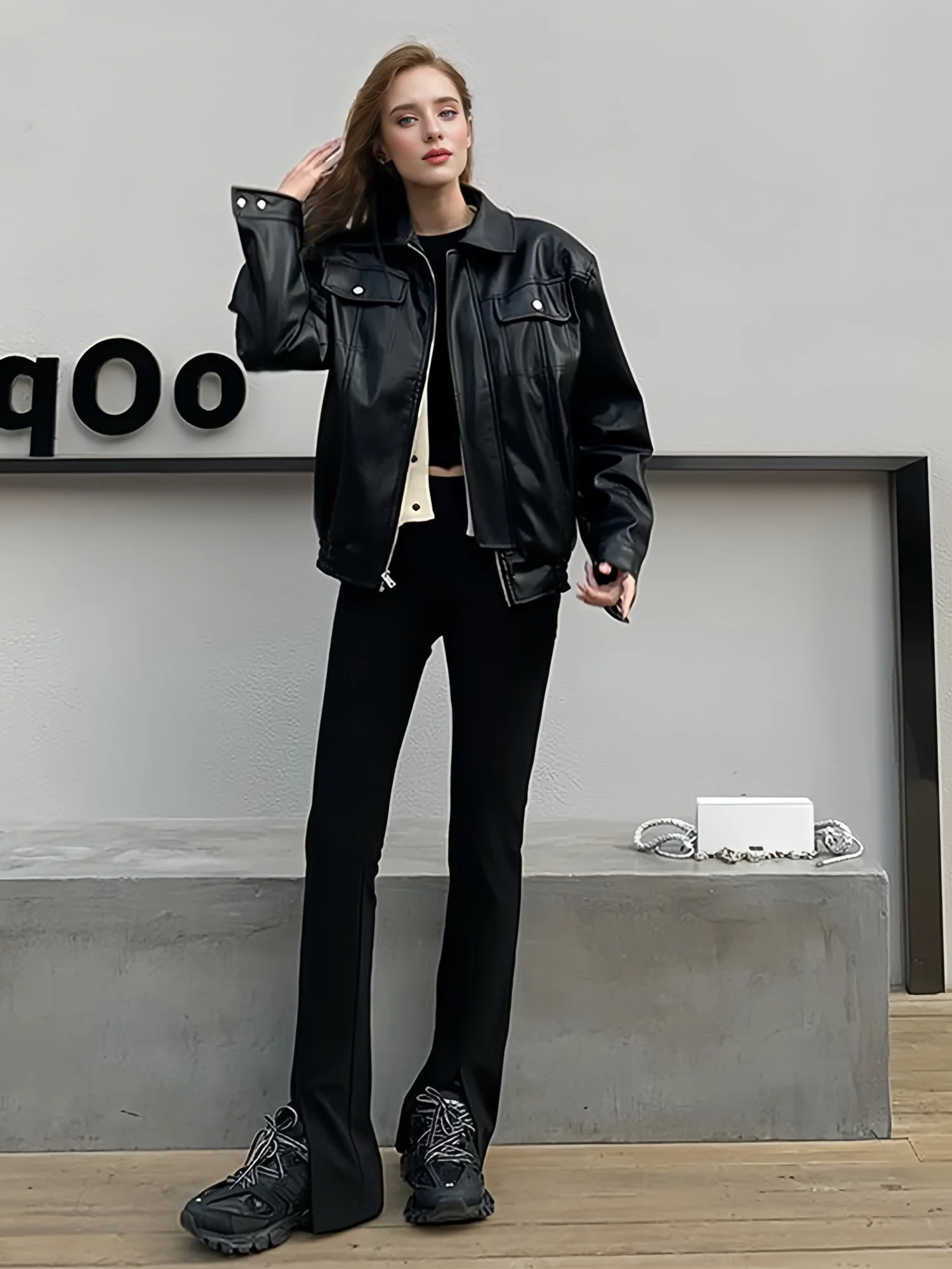 Women's PU Retro Jacket Motorcycle Biker Faux Leather Jacket Coat Female Top Streetwear 2025 Spring Autumn New Fashion Outerwear