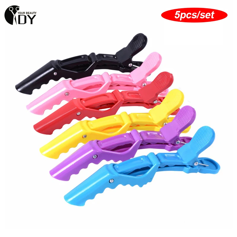 5pcs/lot Plastic Hair Clip Hairdressing Clamps Claw Hair Section Clips Claw Section Alligator Clips Barber For Salon Styling