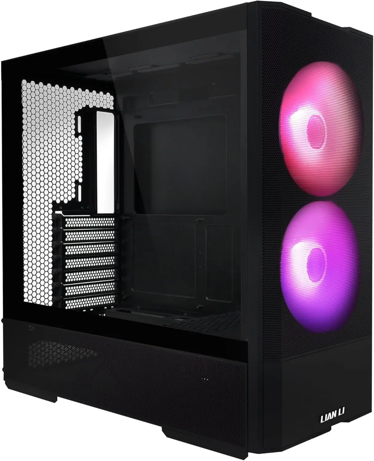 

Compact ATX RGB Gaming Case with Mesh Panels, 4 Fans Pre-Installed, USB-C Port, Tempered Glass Side Panel