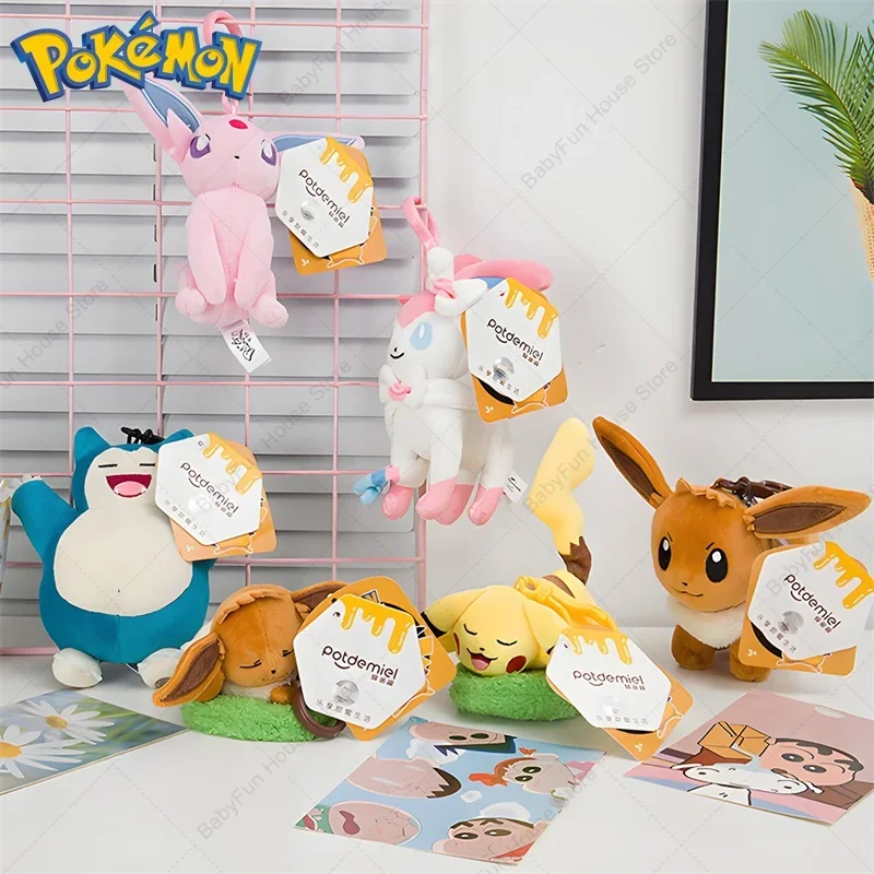 Original Pokemon Mimikyu Gengar Snorlax Umbreon Plush Toy Keychain Kawaii Espeon Jigglypuff Sprigatito Quaxly Peluche Dolls Gift