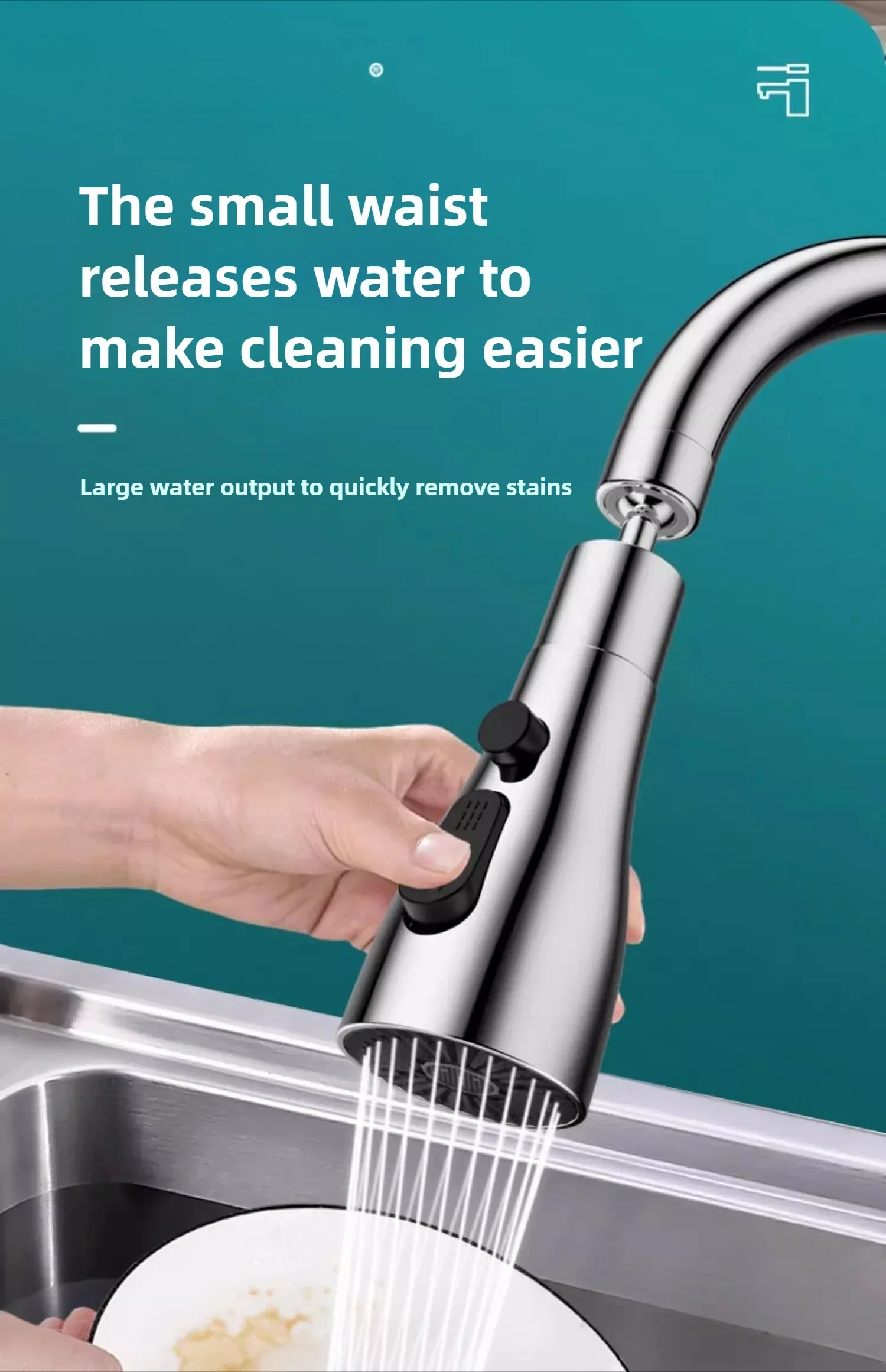 Universal 360° ° Drehen Küche Wasserhahn Extender Belüfter Kunststoff Spritzfilter Küche Waschbecken Wasserhahn Bubbler Düse Belüfter – Detail 12
