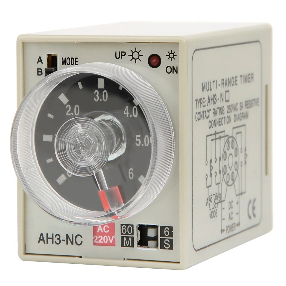 

On Delay Time Relay Mini Multi Time Period Adjustable a B Mode AH3 NC AC220V 50/60Hz