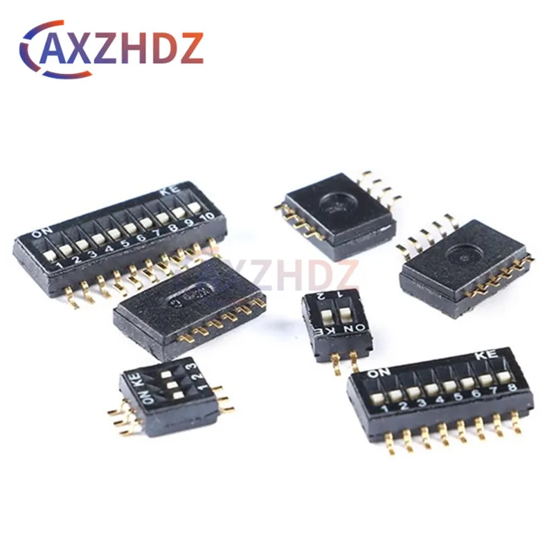 

10PCS 1.27mm 1P 2P 3P 4P 5P 6P 8P 10P Bit Black Dial Switches Switch Toggle Switches Slide Type Switch SMT SMD Encoding Switch