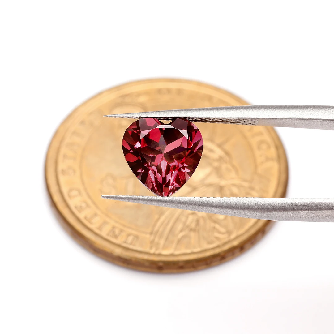 

Eme jewe Lab Grown Ruby Heart Cut Gemstone for Charms Advanced Jewelry Making Materials DIY With AGL Certificate