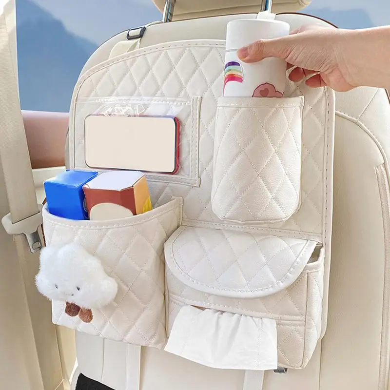 Car Rear Seat Storage Pouch Cute Backseat Auto Organizer Vehicle Back Storage Bag Car Accessories For Traveling Auto Storage