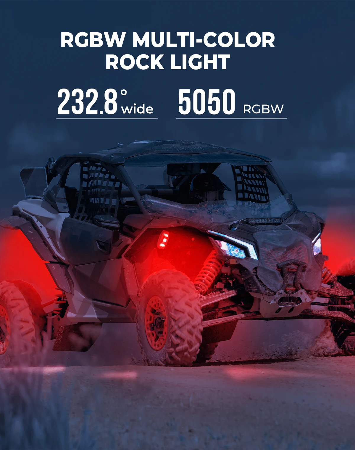 KEMIMOTO 6 Pods Rock Lights with APP/RF Control Multicolor Music Waterproof Neon Underglow Lighting for SUV Car UTV ATV Truck