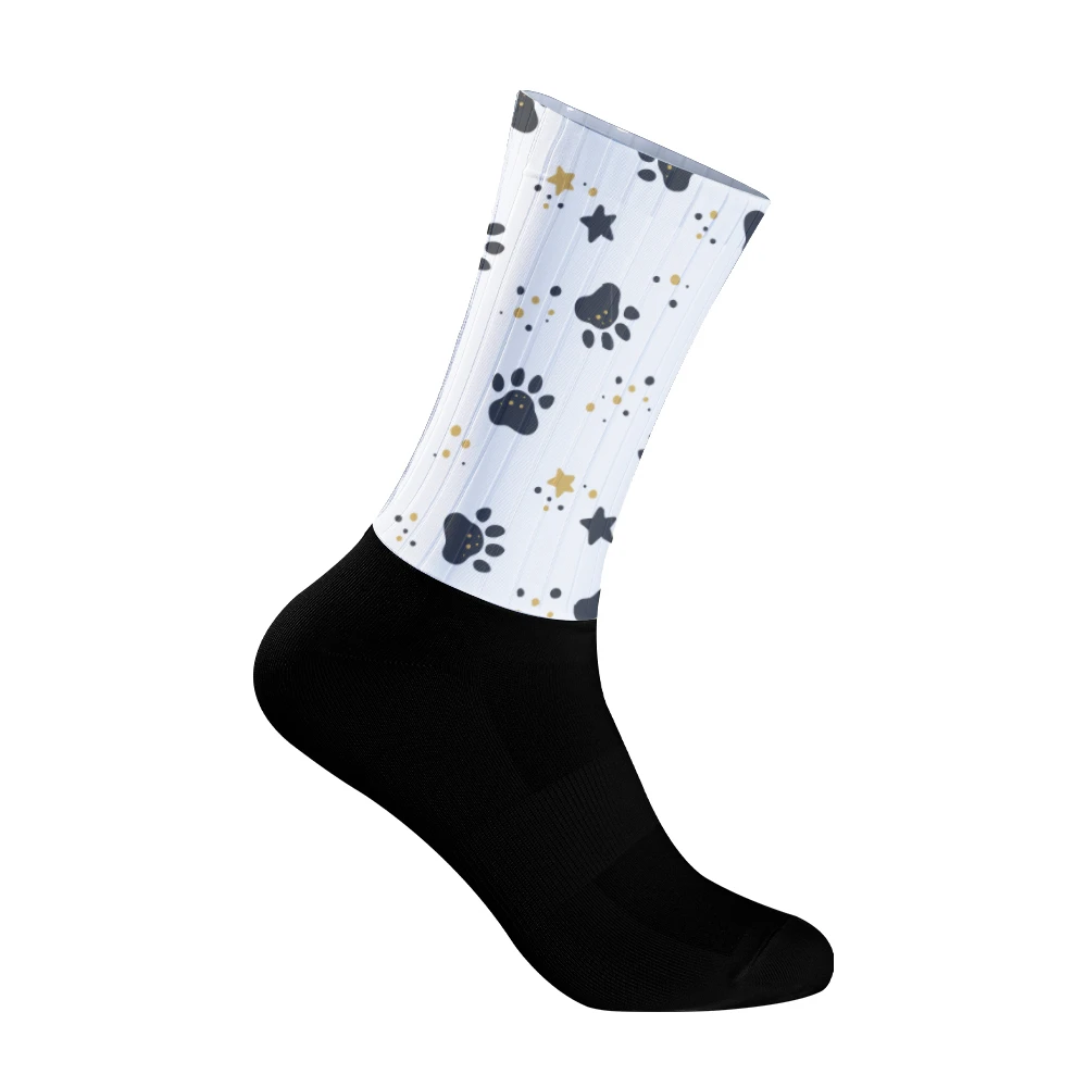 

Aero Cycling Summer Anti Socks Whiteline Slip Silicone Socks Men Bicycle Sport Running Bike Socks