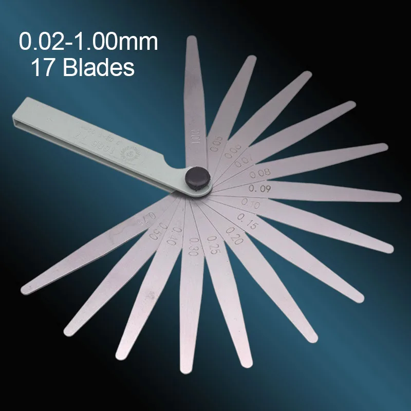 

17 Blades Feeler Gauge Metric Gap Filler 0.02-1.00mm Gage Measurment Tool For Engine Valve Adjustment