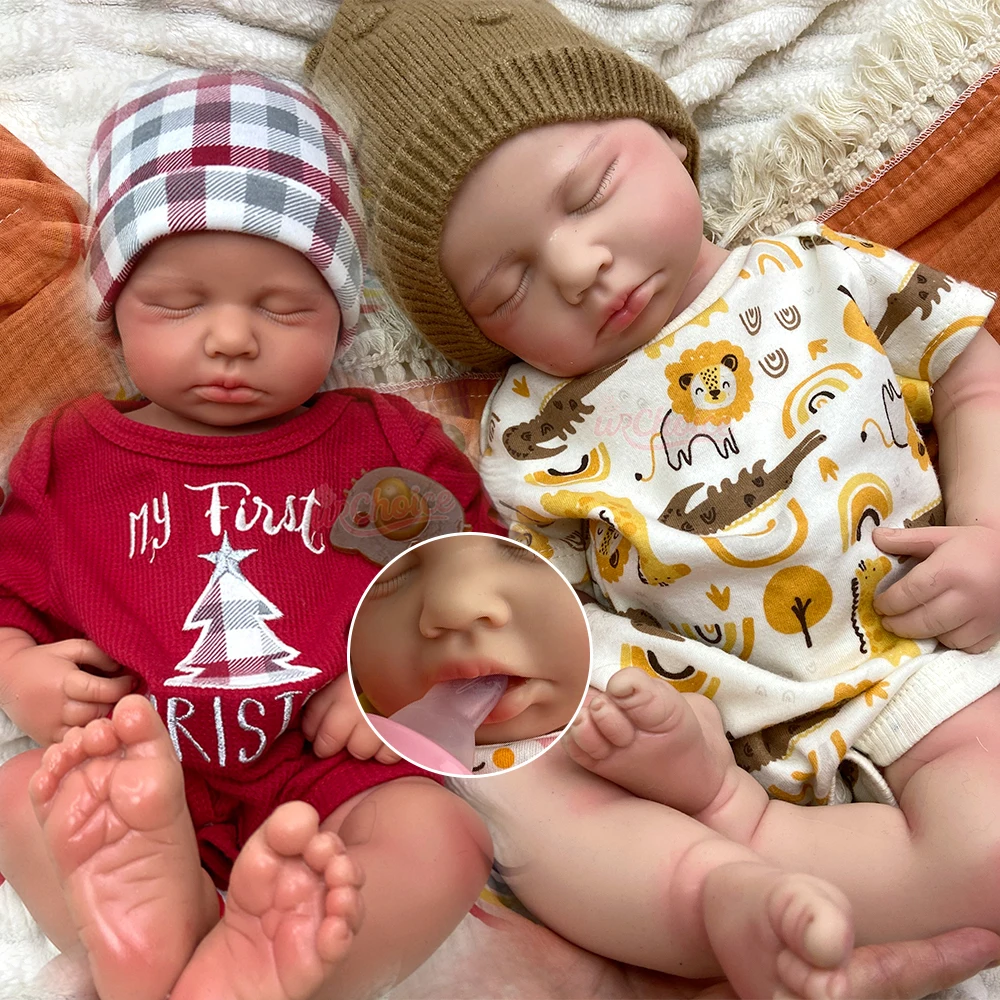 

20Inch Loulou Lifelike Handmade Silicone Reborn Baby Girl/Boy Flexible Limbs & Head Doll Emotional Support for Elderly