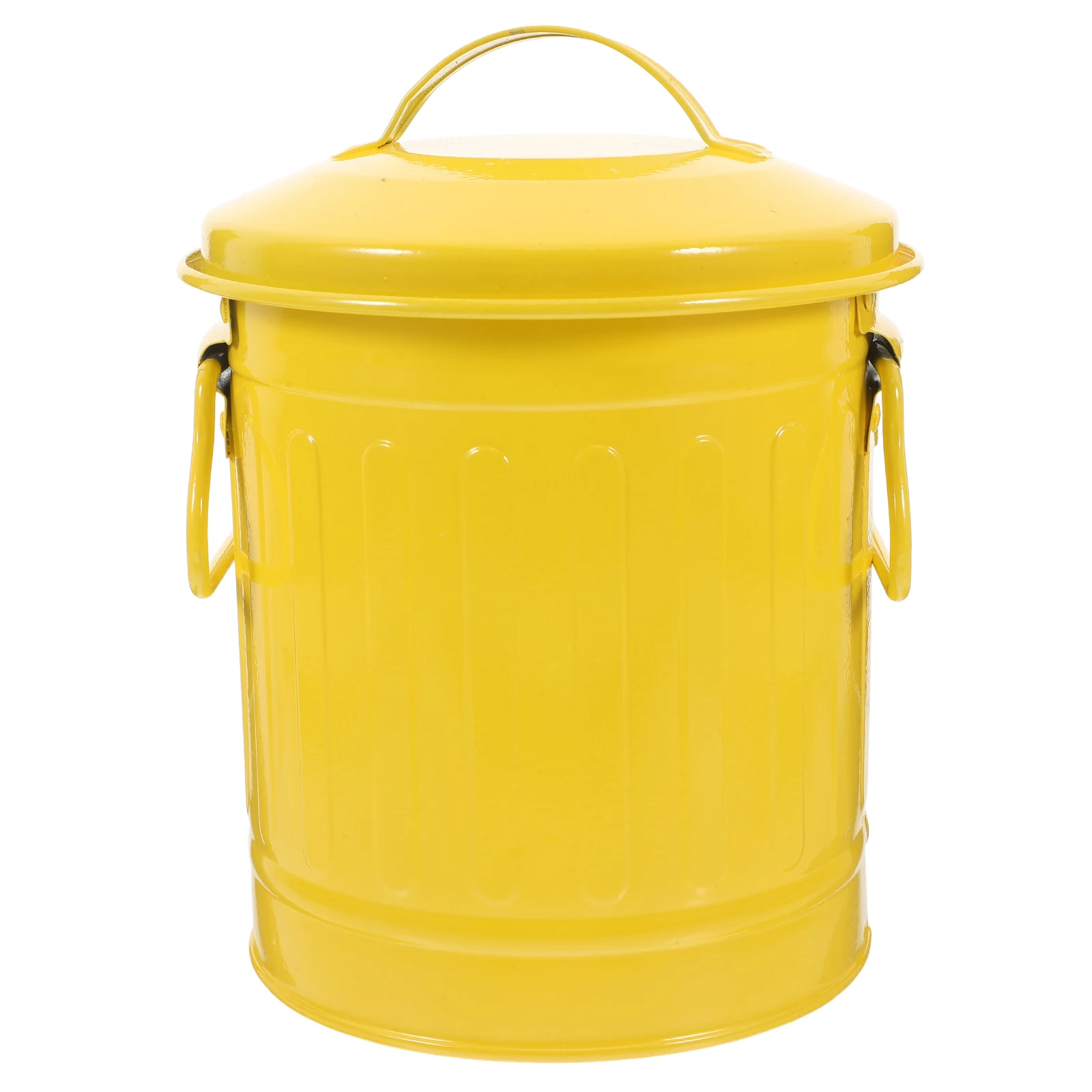 

Small Trash Can Pen Holder Metal Desk Organizer Retro Iron Art Wastebasket Garbage Bucket Home Office Supplies