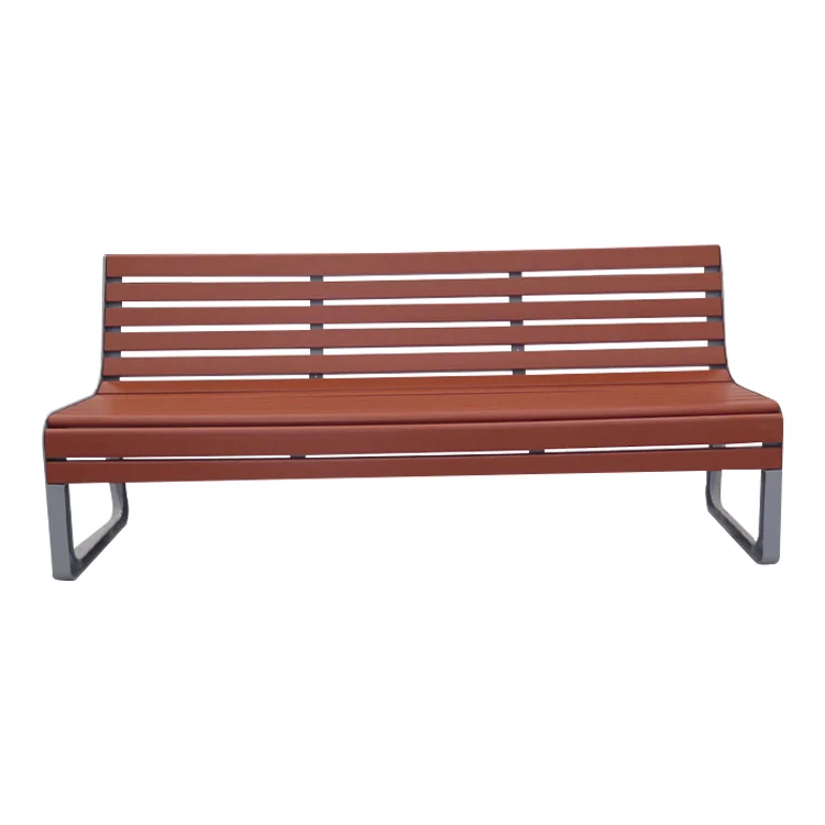 

Public Outdoor Bench Steel Powder Coated Metal Resting Bench Outdoor Park Bench