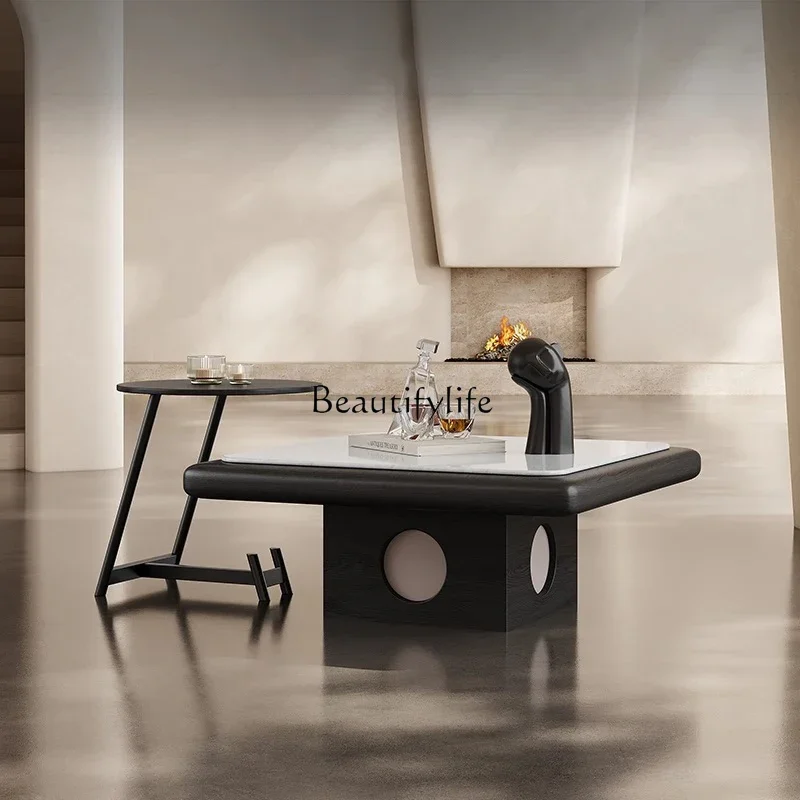 

LJYLuxury stone coffee table living room simple modern Italian light luxury creative antique coffee table combination