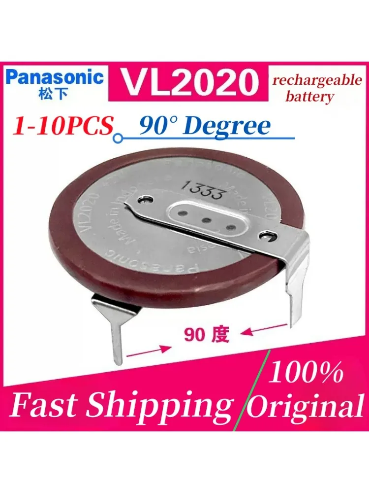 1-10 pièces VL2020 100% Panasonic 2020 batterie rechargeable à 90 degrés