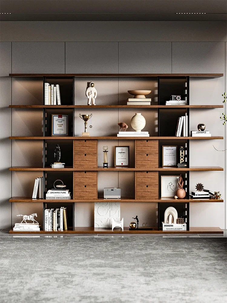 Home Office Free Combination High-end Bookcase Premium Sense Solid Wood Multi-layer Storage Rack Layered Rack Display Cabinet