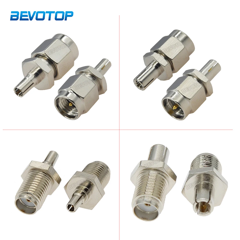 

2Pcs/Lot SMA Male/Female to TS9/CRC9 Male/Female RF Coaxial Adapter Coax Connector Silver Nickel Plated