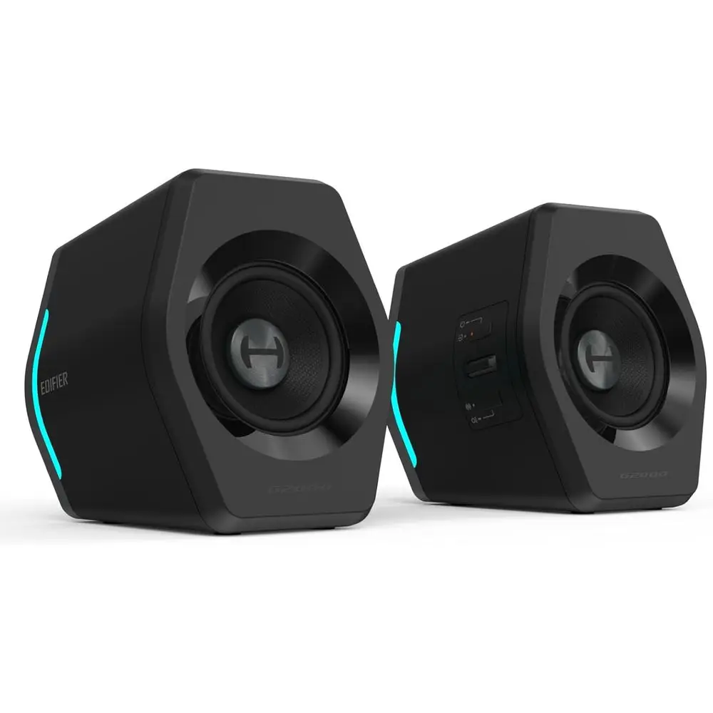 

Компактные игровые RGB-колонки, пиковая мощность 32 Вт, Bluetooth 5.1, 3,5 мм AUX, многорежимная RGB-подсветка, подходят для ПК/PS4/настольных компьютеров