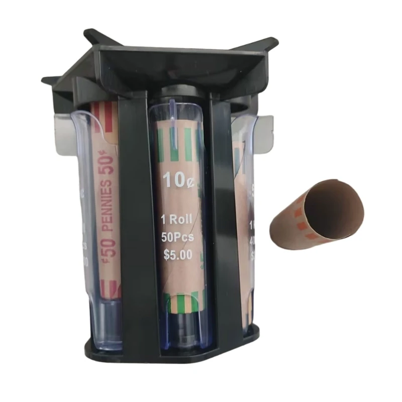 Coin Counting Machine Coin Holder Counter Machine with 5in1 Coin Sorters Tube Wrapper Holder Efficient Coin Change