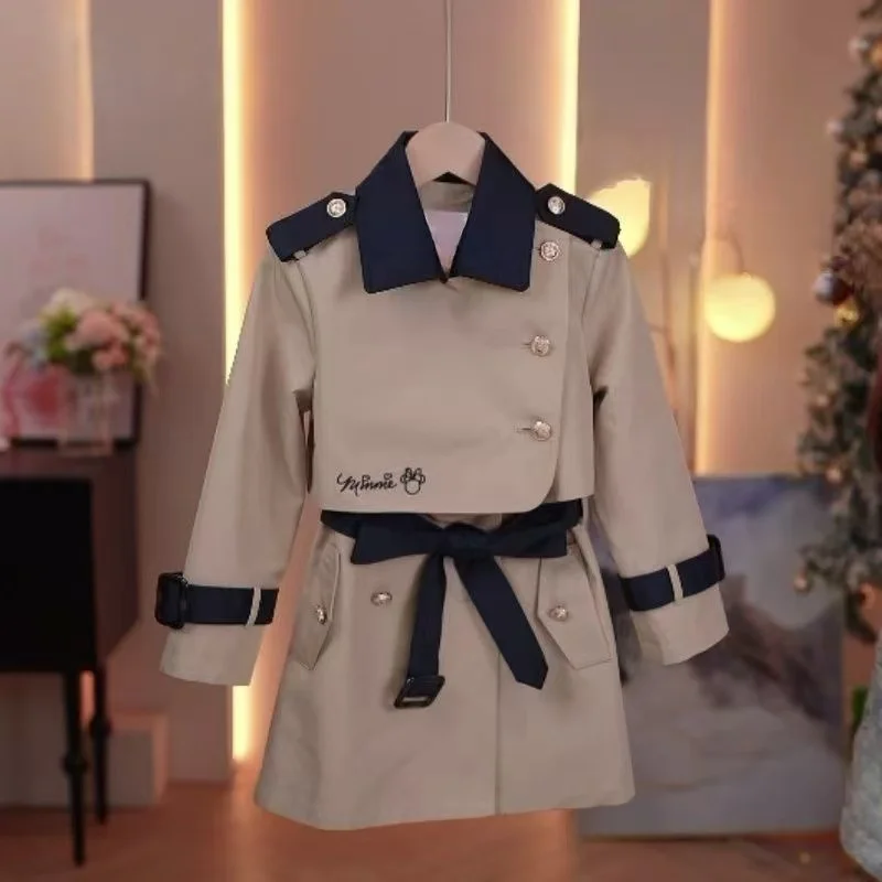 Girls' Windbreaker Spring and Autumn 2026 New Style Children's Baby Coat Vest Skirt Two-piece Set Princess Style 110-160CM