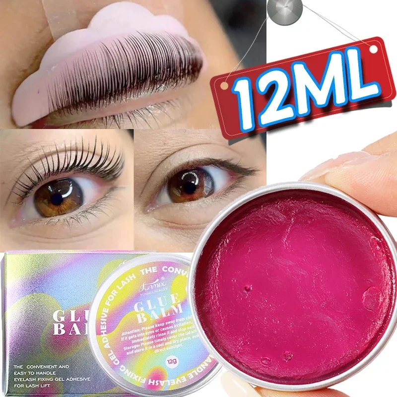 12g Eyelash Lifting Balm Wax กันน้ํา Eyelash Curling Extension ไม่ระคายเคือง Solid Eyebrow กาว Lash Fixing Lift เครื่องมือแต่งหน้า
