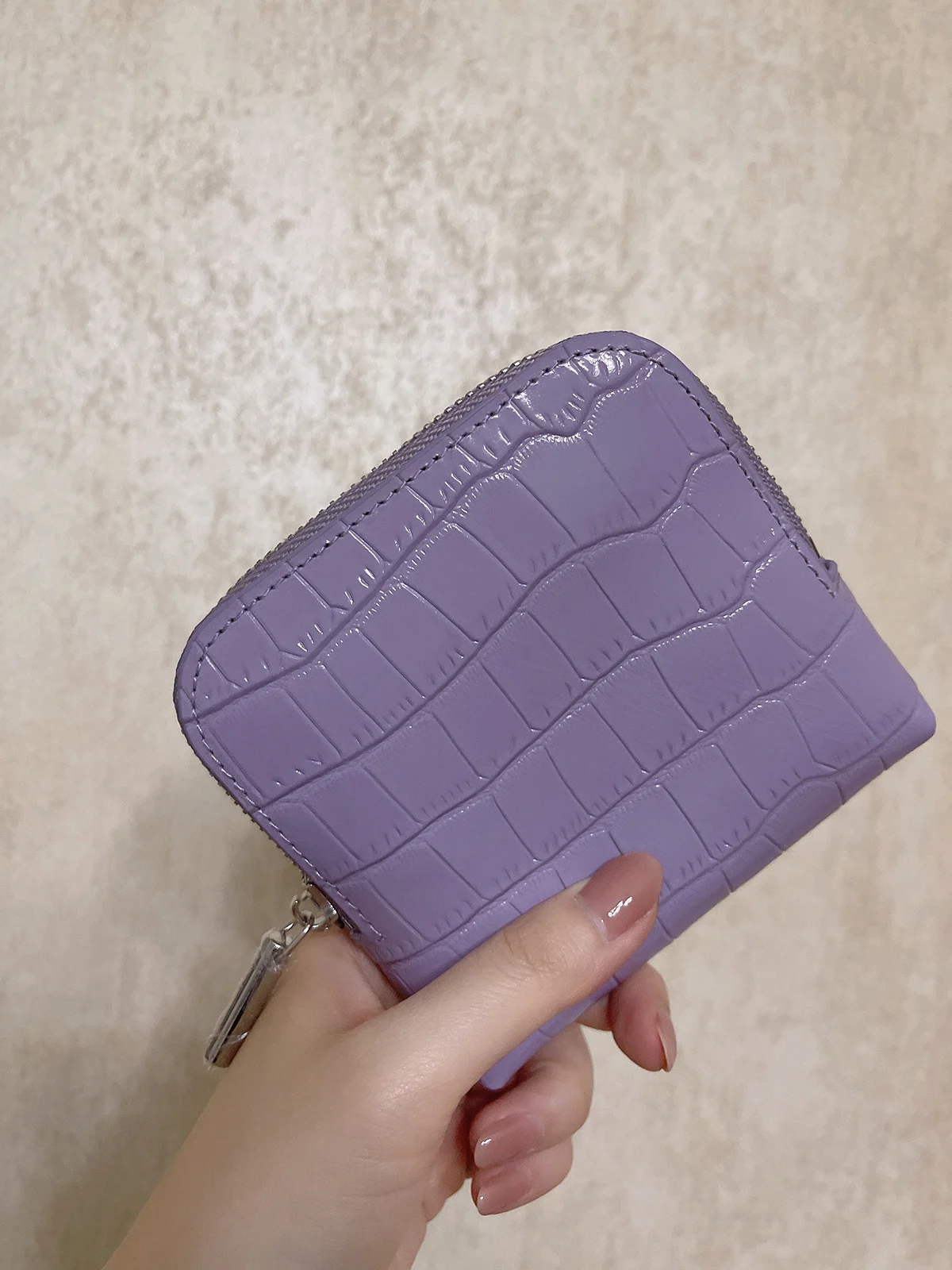 Echtes Leder Krokodilmuster Schmuckbeutel Clutch-Tasche Damen Minimalistisches Nischendesign Münzbörse Luxus Neuerscheinung Elegant – Detail 9