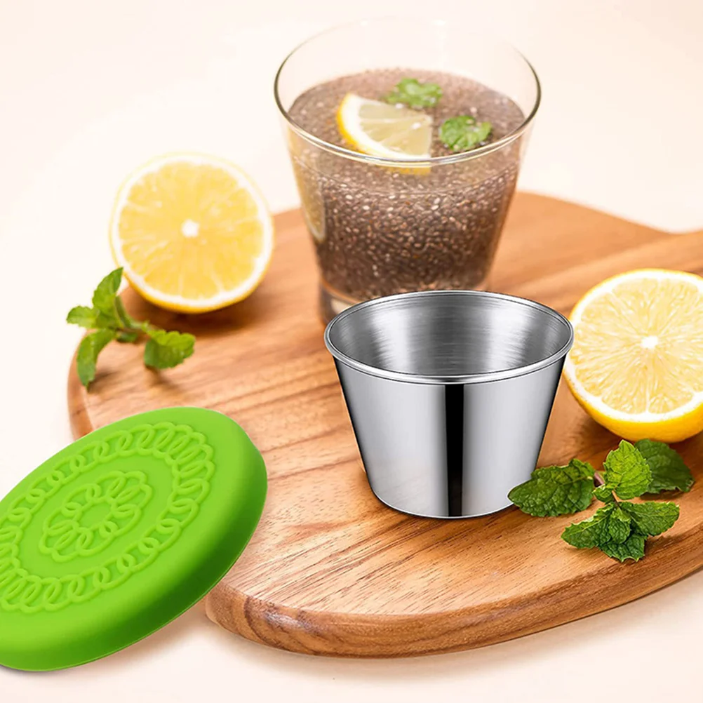 

6Pcs Sauce Bowl Lids Silicone Flexible Covers for Sauce Cups Dipping Bowls Salad Seasoning Dish Fresh Keepers Sauces Bowls Lids