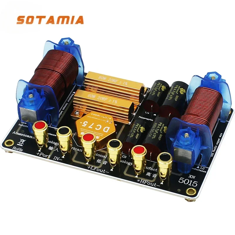 

SOTAMIA 1100 Вт двусторонний кроссовер, высокие частоты, бас, аудиодинамик, частотный фильтр с защитой твитера, 12-дюймовый 15-дюймовый сценический динамик