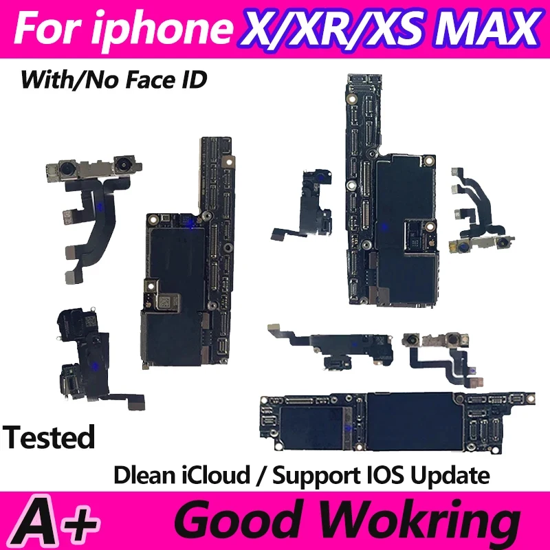 Good Working Board For iPhone XR & X & Xs Max Motherboard With Face ID Unlocked replacement Logic Clean Free iCloud Plate Tested