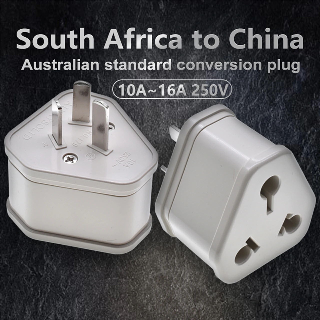 Travel Adaptor Plug Converter power Plug South Africa Indian to AU Australia China New Zealand use 15A to 10A250V grey